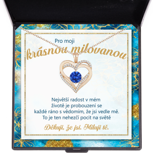 náhrdelník pro milovanou dívku stříbro 925 dárek k vánočním narozeninám od přítele milovaného manžela safir