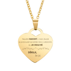 gravírovaný srdíčkový náhrdelník pro vaši lásku šperky dárek k narozeninám jmeniny Valentýn výročí vánoce díkůvzdání stříbro bejessa