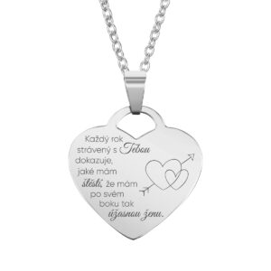 gravírované srdce náhrdelník pro miláčka šperky dárek narozeniny jmeniny Valentýn výročí vánoce stříbro bejessa