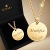 náhrdelník marketa jméno a datum dárek k vánočním narozeninám výročí Valentýna pro milovanou osobu přítelkyni maminku gravírování personalizované