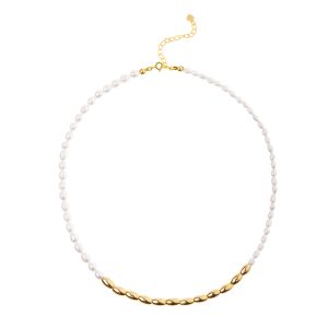 Perlový náhrdelník, velký módní dámský rhodiované stříbro 925 pozlacené Vánoční dárek k narozeninám jmeniny Vánoce bejessa