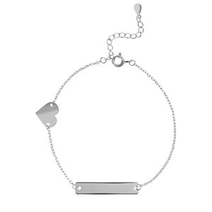 Stříbrný náramek se srdcem a pozlátkem stříbrný 925 dárkový šperk