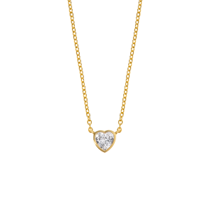 zlatý náhrdelník srdce velké zirkony dárek Vánoce 18karátové zlato 925 stříbro