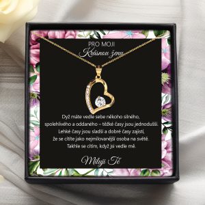 Náhrdelník pro manželku dárek šperk přívěsek s kubickým zirkonem srdce věnování dárek výročí narozeniny Valentýn svátky
