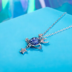 dárek pro vaše blízké náhrdelníky s věnováním pozlacené stříbrno modré valentýnské galaxy