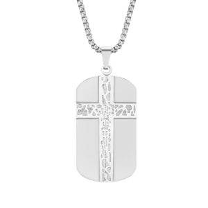 pánský náhrdelník s křížkem - gravírovací dárek - ocel