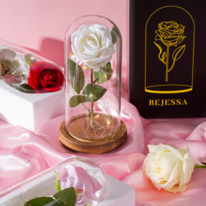 růže ve skle, dárek pro milovanou ženu, matku, dceru, manželku, sestru, Valentýn, narozeniny, červený květ